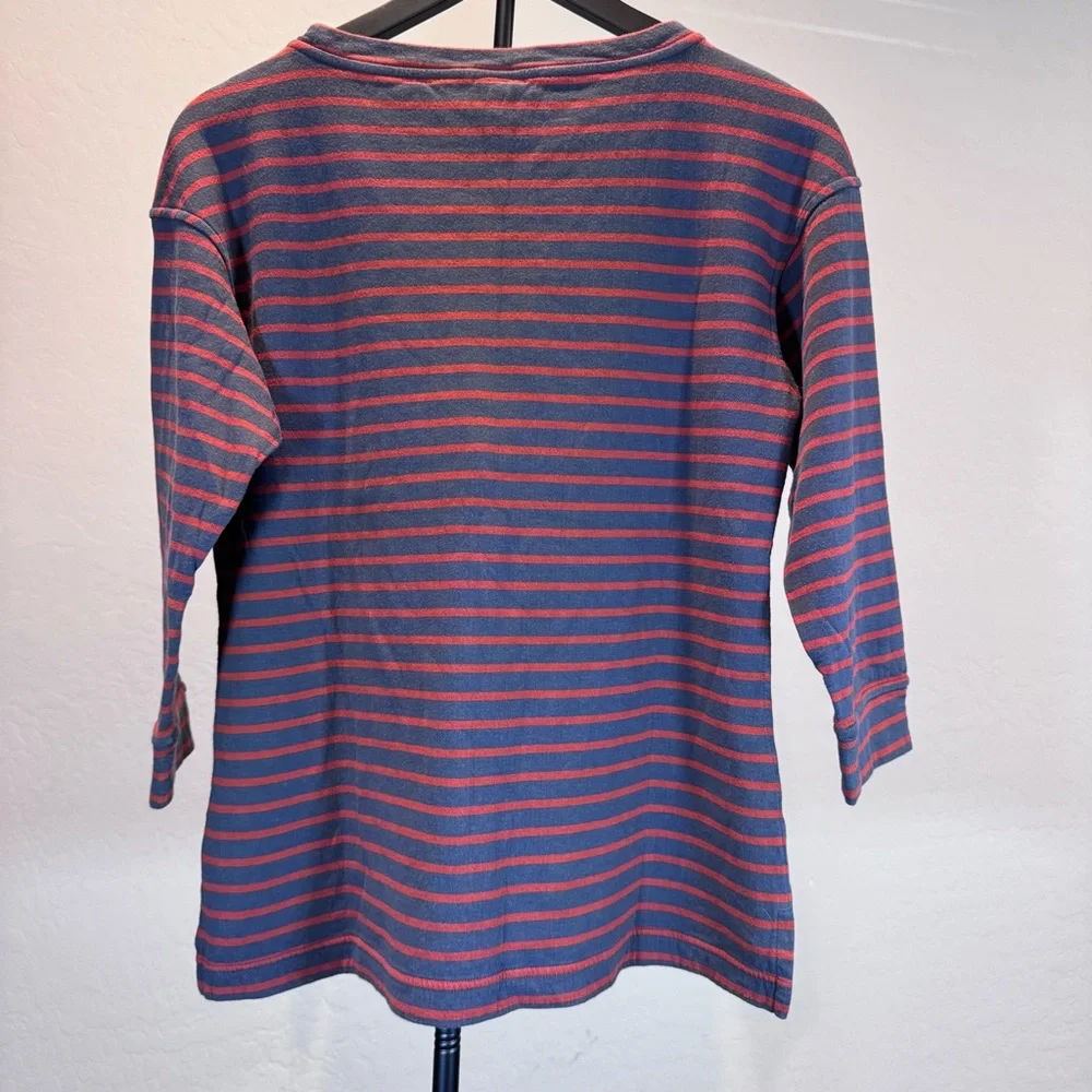 Patagonia‎ Misty Meadow 3/4 Sleeve Tee - Gray and Orangey/Red Stripes, Med - Picture 2 of 15